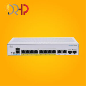 خرید و قیمت سوئیچ سیسکو 8 پورت مدیریتی PoE+ مدل CBS350-8FP-E-2G | گارانتی دکتر اچ پی