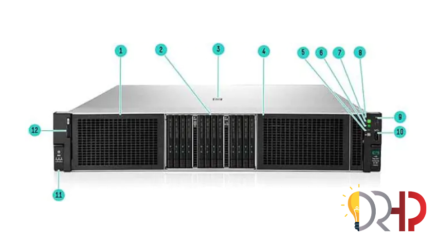 نمای جلو سرور DL380 G12 -12EDSFF